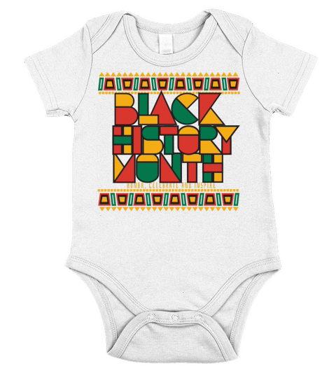 Black Geometric History Month Short Sleeve Baby One-Piece