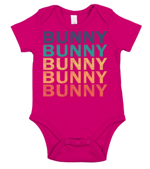 Bunny Name T Shirt - Bunny Vintage Retro Name Gift Short Sleeve Baby One-Piece