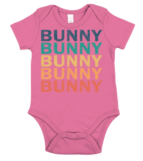 Bunny Name T Shirt - Bunny Vintage Retro Name Gift Short Sleeve Baby One-Piece