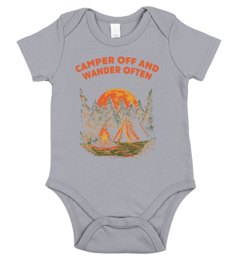 Camper Off and Wander Often Camping Traveler Camp Short Sleeve Baby One-Piece