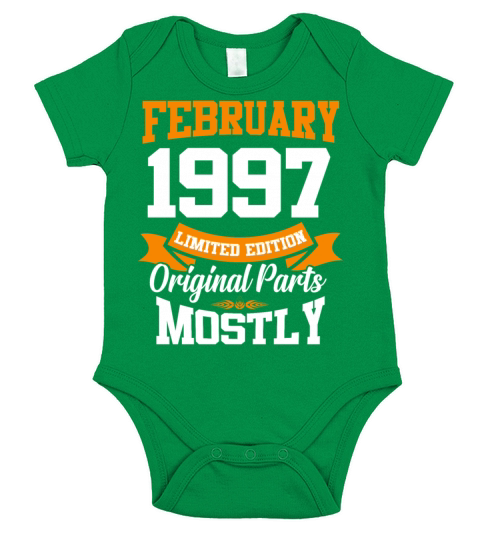 February 1997 Vintage Birthday Present Short Sleeve Baby One-Piece