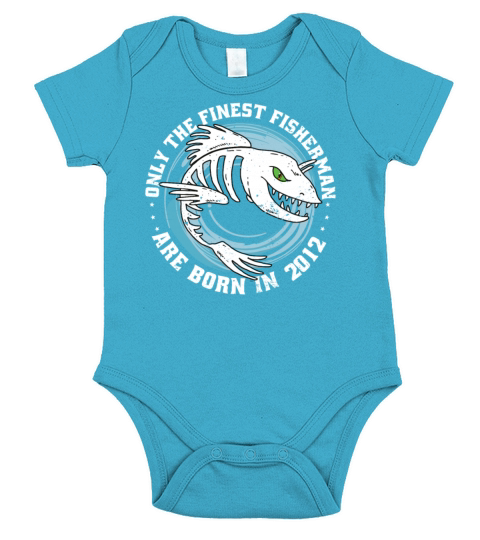 Fishermen Vintage born 2012 Birthday funny sayings Short Sleeve Baby One-Piece