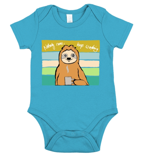funny sloth cup coffee saying quote gift office Short Sleeve Baby One-Piece
