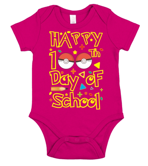 Happy 100th Day of School Short Sleeve Baby One-Piece
