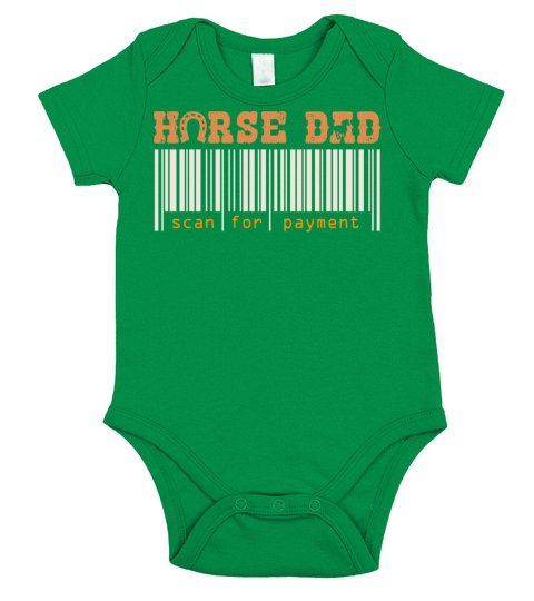 Horse Dad Scan For Payment Vintage Funny Horses Ri Short Sleeve Baby One-Piece