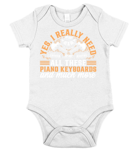 I Need All These Piano Keyboards - Piano Keyboard Short Sleeve Baby One-Piece