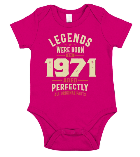 Legends Were Born in 1971 52nd Birthday Short Sleeve Baby One-Piece