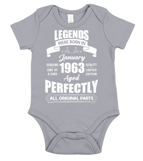 Legends Were Born In January 1963 Birthday Short Sleeve Baby One-Piece