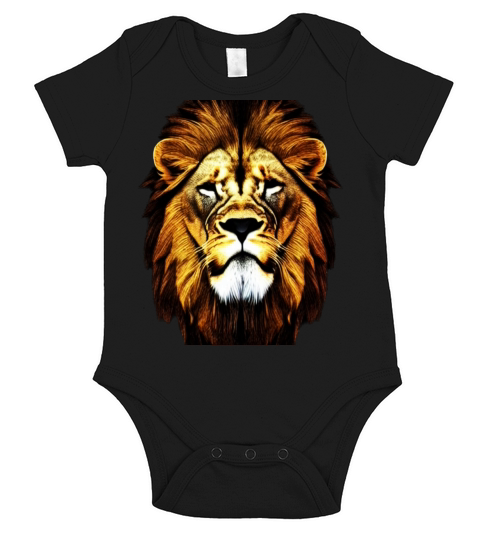 Lion Africa predator print head imprint with wild Short Sleeve Baby One-Piece