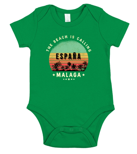Malaga Spain beach design Short Sleeve Baby One-Piece