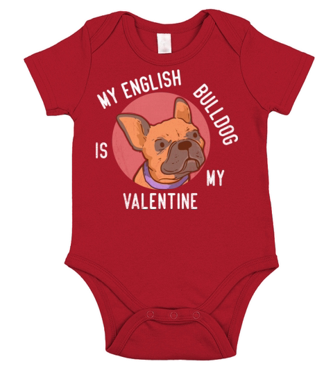 My English Bulldog Is My Valentine Short Sleeve Baby One-Piece