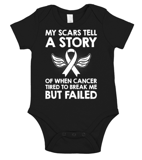 My Scars Tell a Story Lung Cancer Awareness Short Sleeve Baby One-Piece