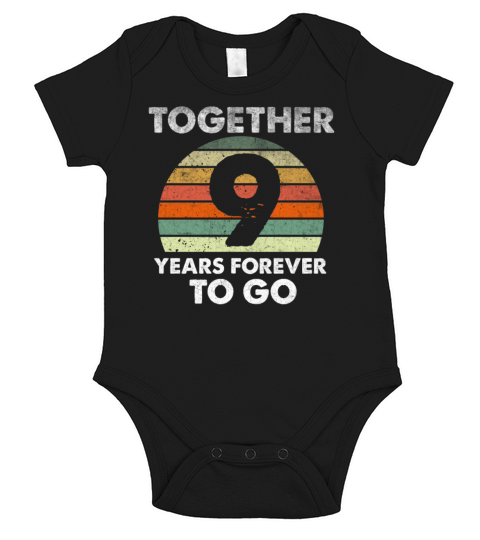 Nine Years Wedding Anniversary Vintage Short Sleeve Baby One-Piece