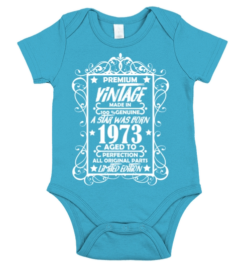 Premium Vintage 1973 Short Sleeve Baby One-Piece
