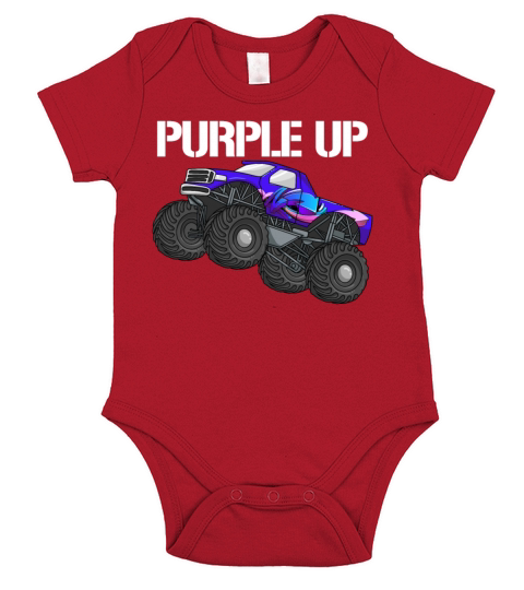 Purple Up Monster Truck Military Kids Purple Upboy Short Sleeve Baby One-Piece