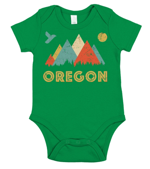 Retro Vintage Oregon Throwback Short Sleeve Baby One-Piece