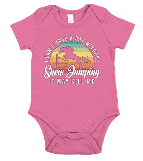 Show Jumping I Cant Have A Day Retro Horse Riding Short Sleeve Baby One-Piece