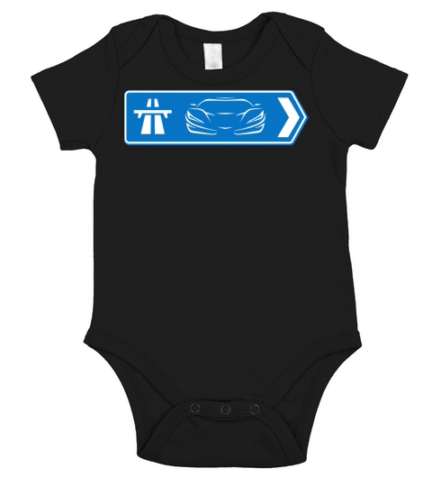 Sportscars Roadsign Short Sleeve Baby One-Piece