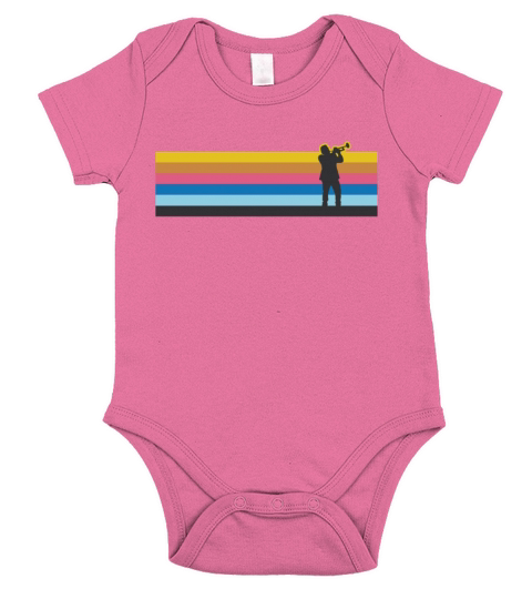 Trumpet Player Retro Vintage Short Sleeve Baby One-Piece
