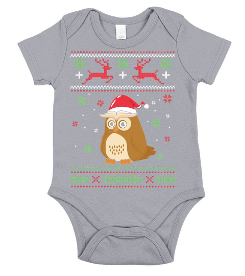 Ugly Sweater Christmas Owl Santa Short Sleeve Baby One-Piece