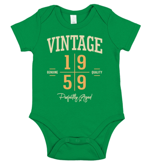 Vintage 1959 64th Birthday Short Sleeve Baby One-Piece