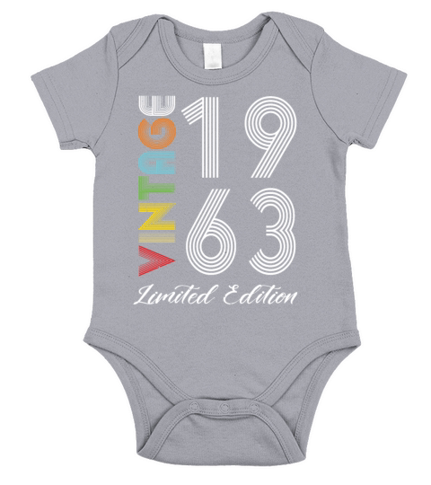 Vintage 1963 Vintage Birthday Retro Vintage Short Sleeve Baby One-Piece