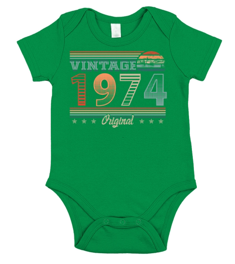 Vintage 1974 birthday 1974 Gift Retro Men Women Short Sleeve Baby One-Piece