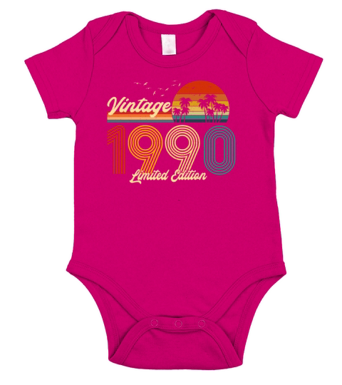 Vintage 1990 Limited Edition Gift for Birthday Short Sleeve Baby One-Piece
