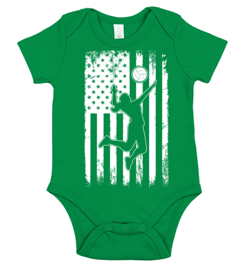 Vintage USA American Flag Volleyball Player Short Sleeve Baby One-Piece