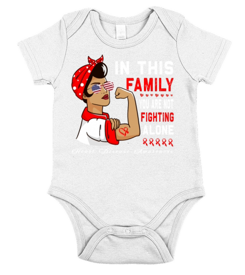Wear Red Ribbon Heart Disease Awareness Short Sleeve Baby One-Piece