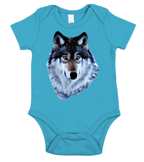 Wolf artwork design predator face imprint Short Sleeve Baby One-Piece