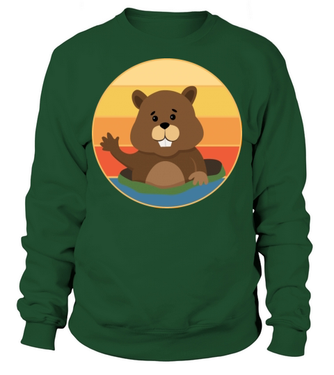 Cute Groundhog Retro Sunset Vintage Animal Lover Sweatshirt Unisex