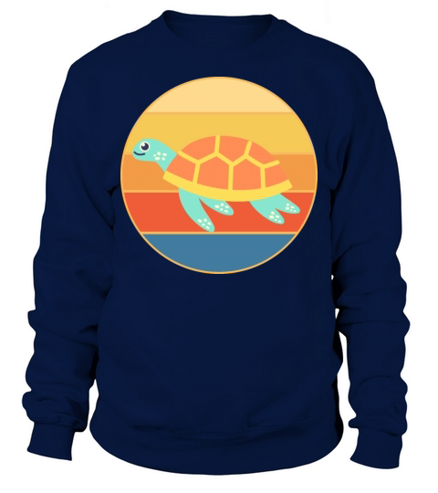 Cute Turtle Vintage Retro Sunset Marine Animal Sweatshirt Unisex