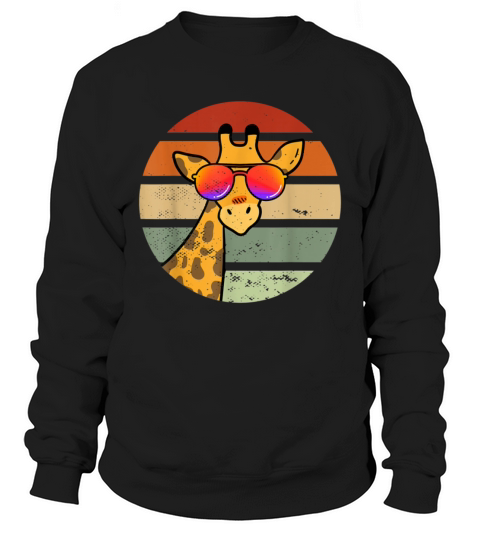 Giraffe Vintage Sunglasses Funny African Animal Sweatshirt Unisex