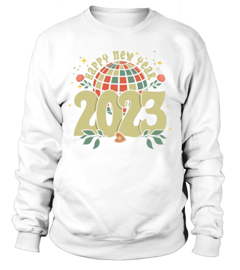 Retro 2023 Hello 2023 Groovy New Year Vintage Sweatshirt Unisex