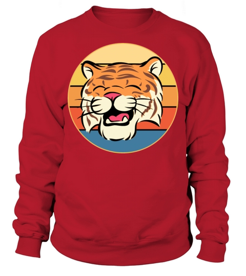 Tiger Big Cat Vintage Retro Sunset Sweatshirt Unisex
