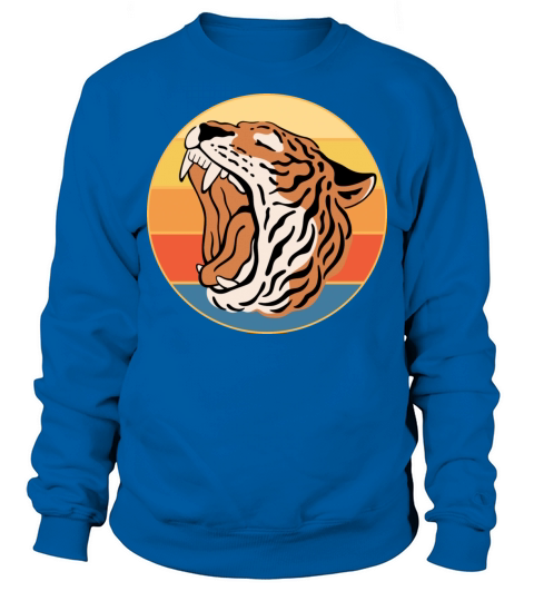 Tiger Big Cat Vintage Retro Sunset Sweatshirt Unisex