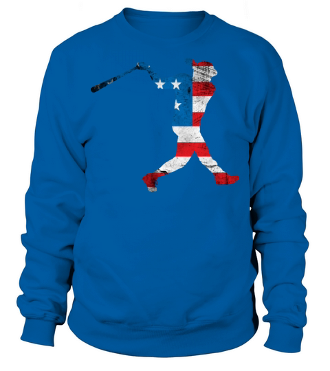 USA Flag Baseball Player Sport Lover 4th Of July Sweatshirt Unisex