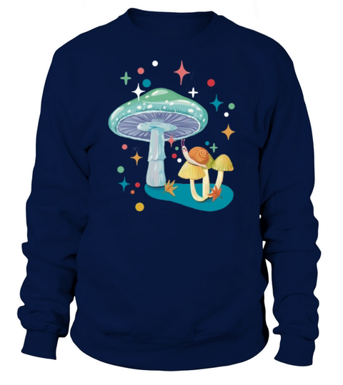 Vintage cozy green mushroom and snail Sweatshirt Unisex