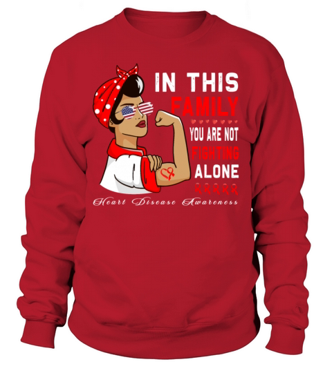Wear Red Ribbon Heart Disease Awareness Sweatshirt Unisex