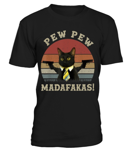 Cat Vintage PewPewPew Madafakas Cat Crazy Pew T-Shirt Unisex