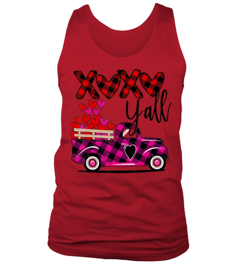Buffalo Plaid Vintage Truck Heat XOXO Yall Valen Tank Top Unisex