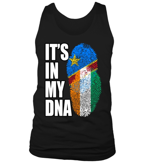 Ivorian And Congolese Mix Heritage DNA Flag Tank Top Unisex