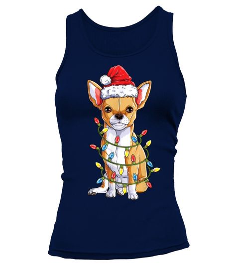Chihuahua Santa Christmas Tree Lights Xmas Boys Do Tank top Woman
