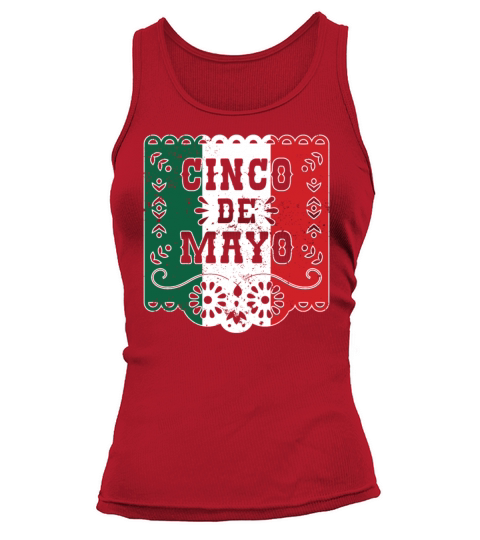 Cinco de Mayo Garland Mexican Flag Minimalist Vint Tank top Woman