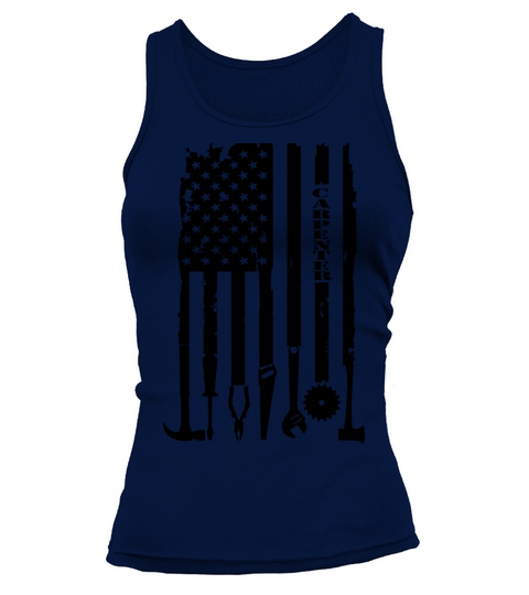 Vintage Woodworking Carpenter American Flag Tank top Woman