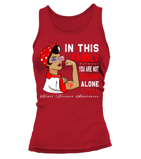 Wear Red Ribbon Heart Disease Awareness Tank top Woman