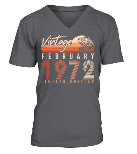 1972 February Limited Vintage V-Neck T-shirt