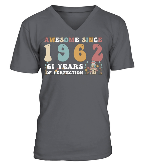 Awesome since 1962 61 Year of Perfection - 61st V-Neck T-shirt