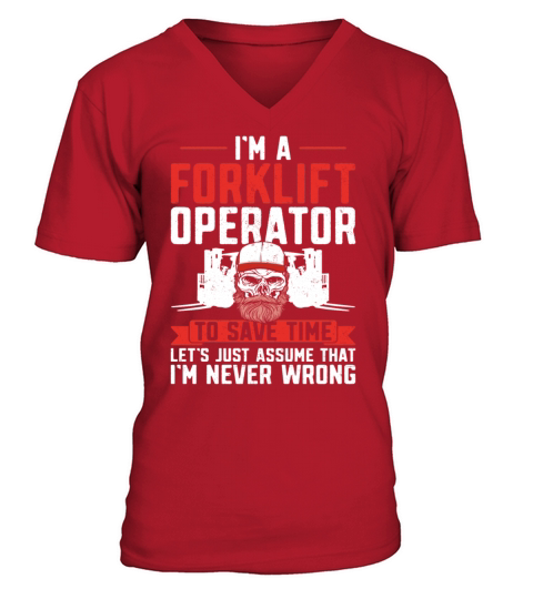 Certified Forklift Truck Operator V-Neck T-shirt
